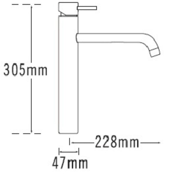 Tre Mercati Kubic 67070 Extended Mono Basin Mixer Tap