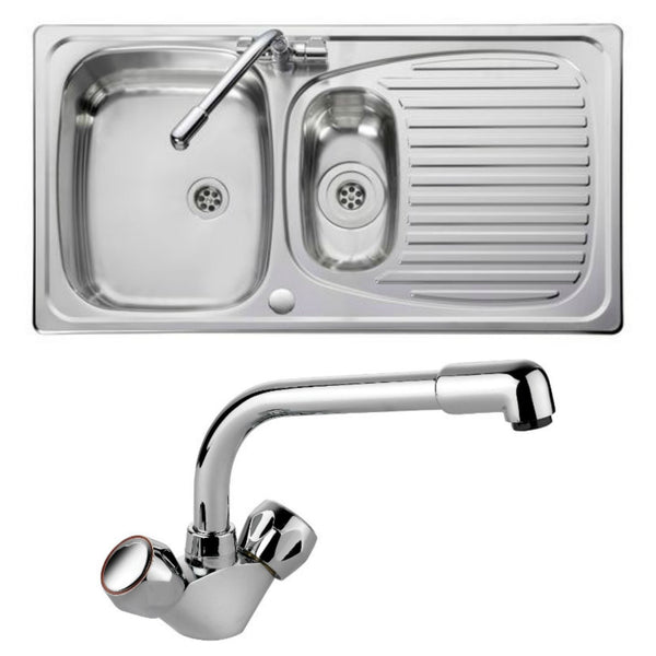 Leisure Sinks Euroline EL9502/TC sink and tap 1.5 bowl Stainless Steel
