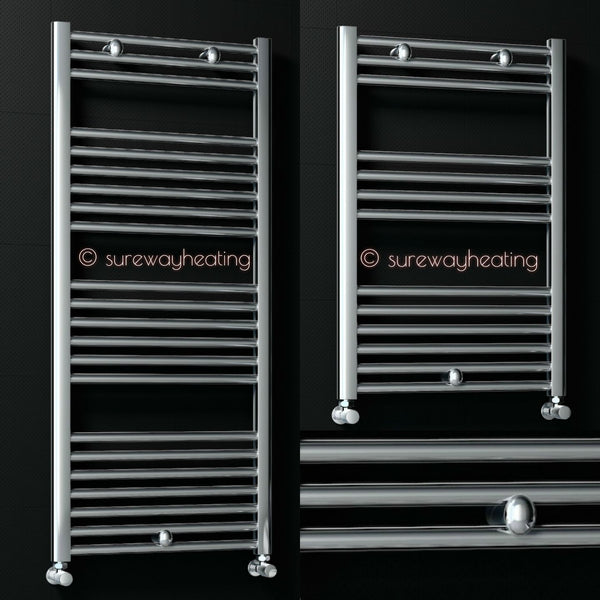 Radiva Straight Heated Towel Rail Bathroom Radiator Chrome