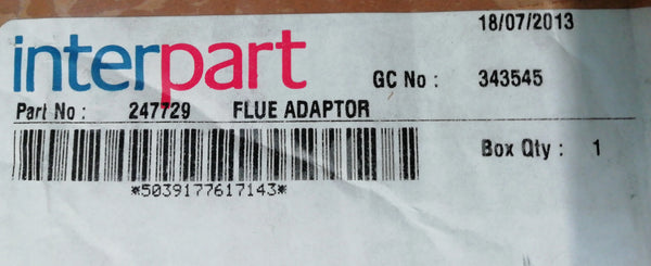 BAXI 247729 FLUE ADAPTOR (Genuine Spares)