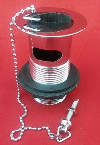 Tre Mercati 1¼" brass basin waste with rubber plug & ball chain 704