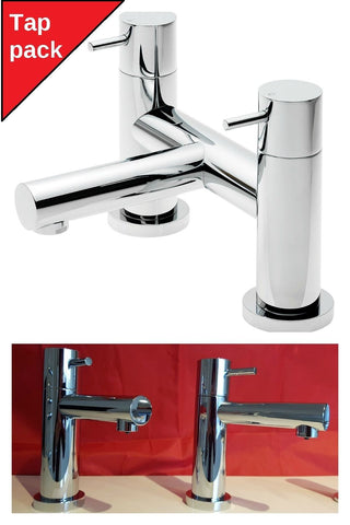 Tre Mercati Contour Lever Head Basin Taps And Bath Shower Mixer Only Pack