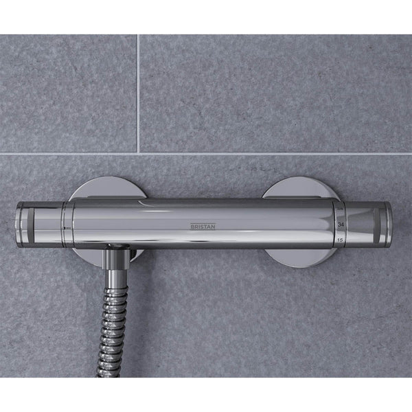 Bristan Artisan Thermostatic Surface Mounted Bar Shower Valve with Adjustable Riser AR2 SHXMTFF C