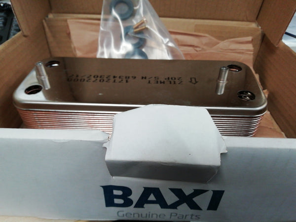 BAXI 720790201 PT TO PT HEAT EXCHANGER 20PTS 40KW (Genuine Spares)